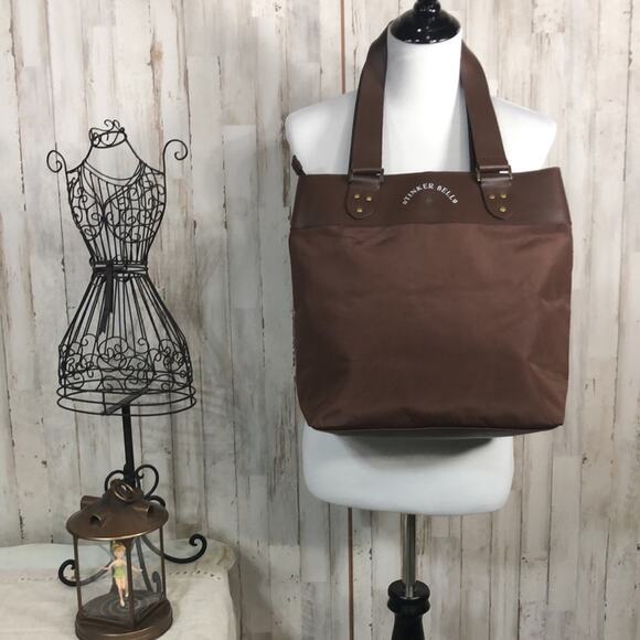Disney Tinkerbell Brown Tote Purse Bag in Brown with Flaws - Picture 9 of 12